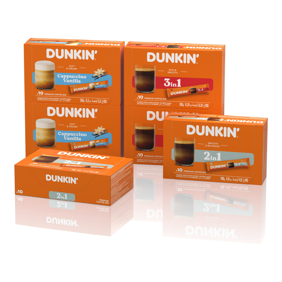 DUNKIN' Sticks Vorratspaket - 3 Sorten, 6 Packungen, 60 Sticks